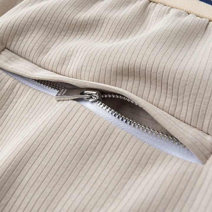 Men's Ribbed Joggers with Striped Waistband