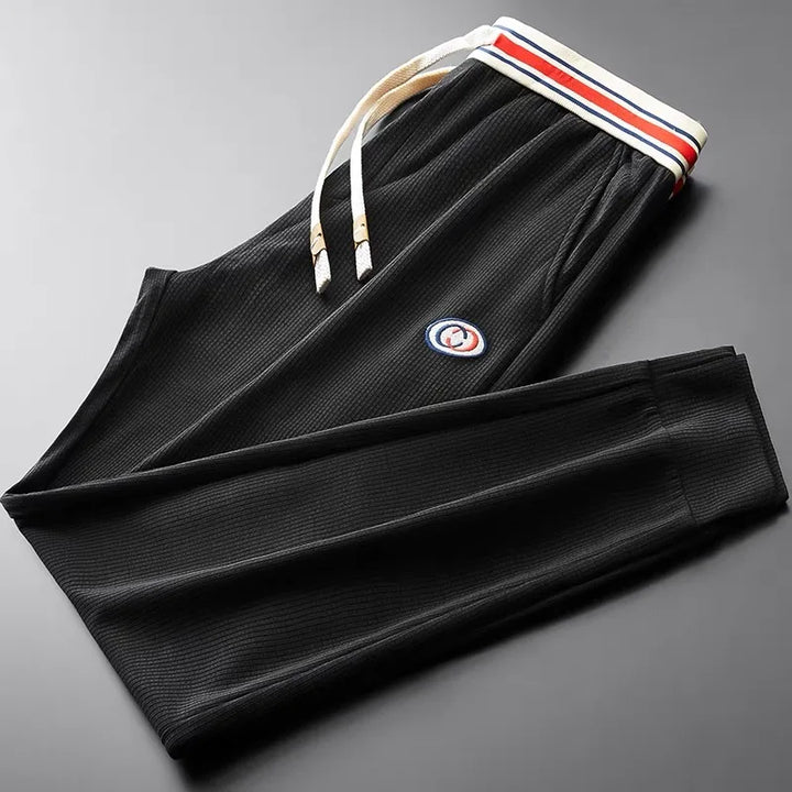 Men's Ribbed Joggers with Striped Waistband