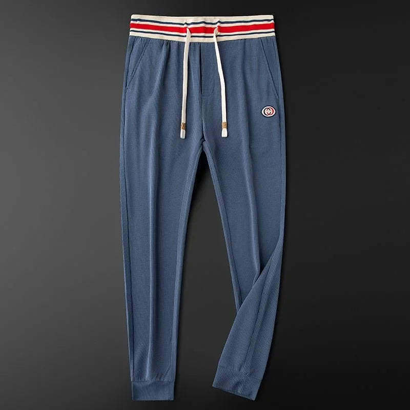 Men's Ribbed Joggers with Striped Waistband