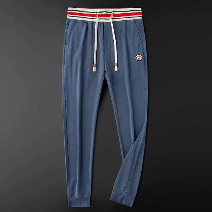 Men's Ribbed Joggers with Striped Waistband