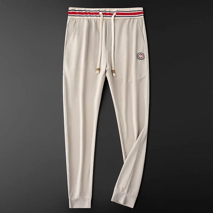 Men's Ribbed Joggers with Striped Waistband