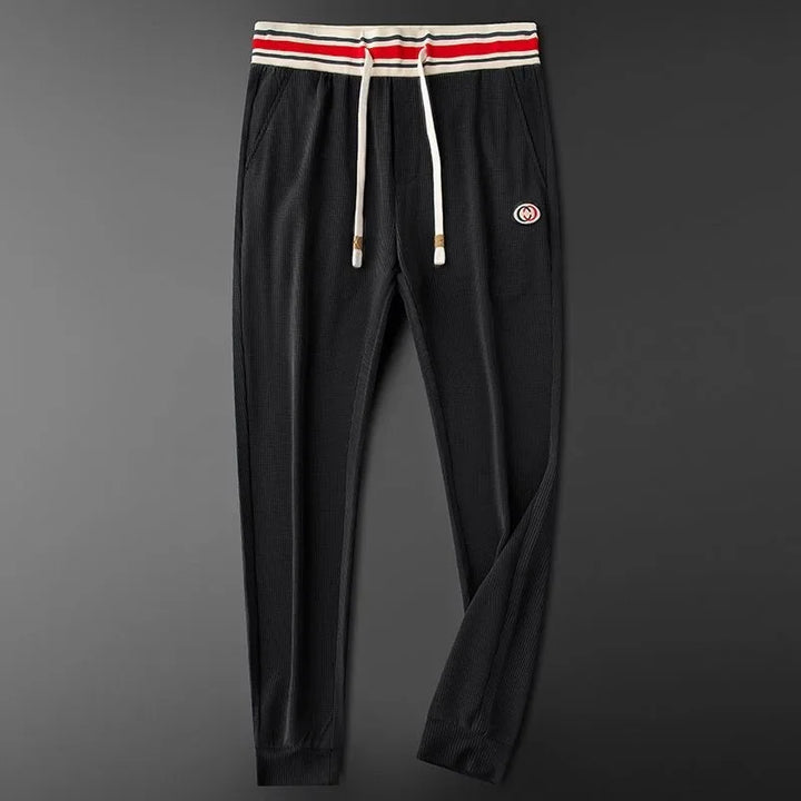 Men's Ribbed Joggers with Striped Waistband
