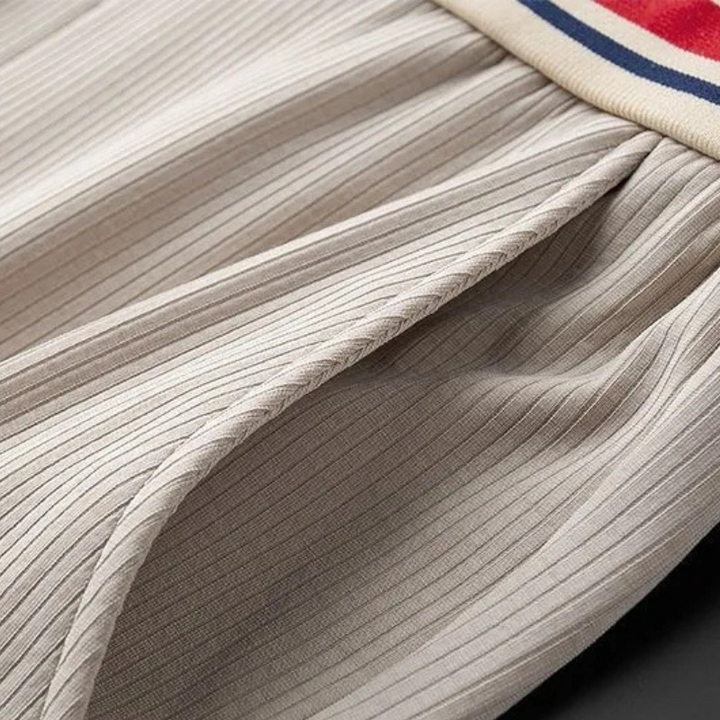 Men's Ribbed Joggers with Striped Waistband