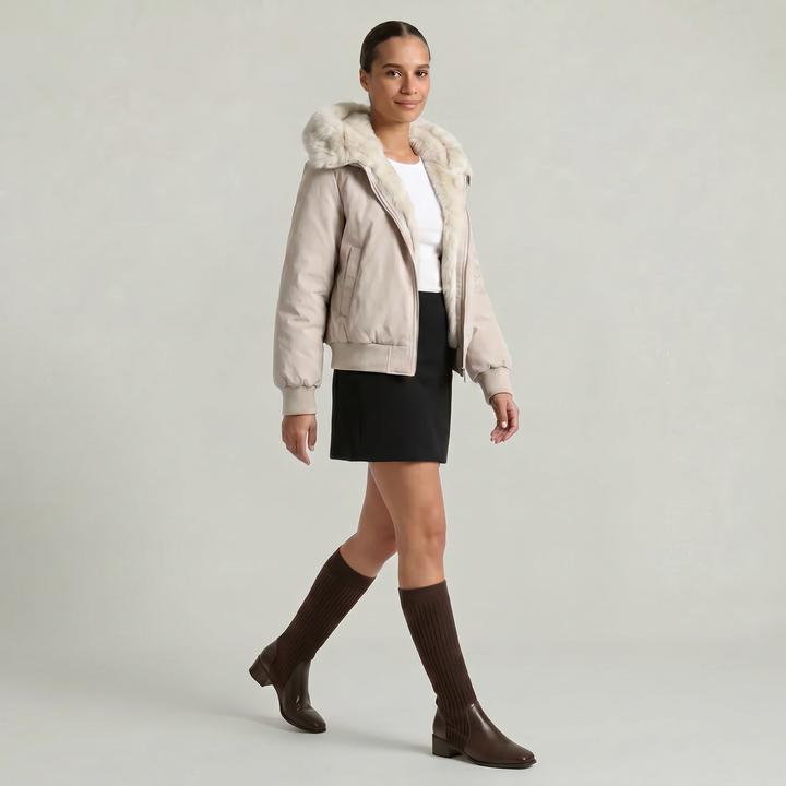 Women's Ribbed Knit Block Heel Knee-High Boots