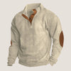 Men's Ribbed Knit Jumper with Elbow Patches