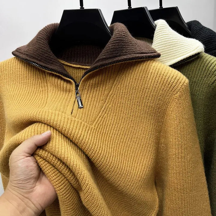 Men's Ribbed Quarter-Zip Jumper