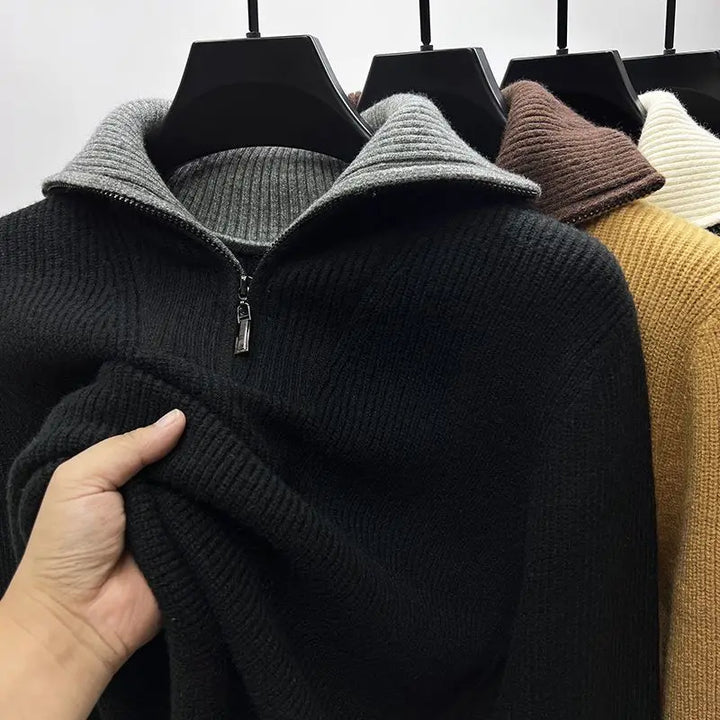 Men's Ribbed Quarter-Zip Jumper