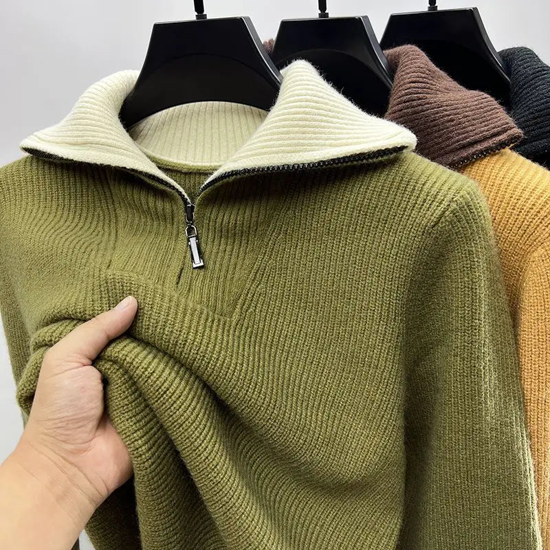 Men's Ribbed Quarter-Zip Jumper