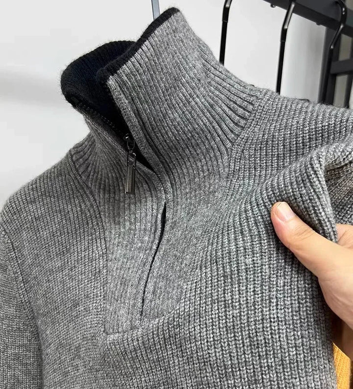 Men's Ribbed Quarter-Zip Jumper