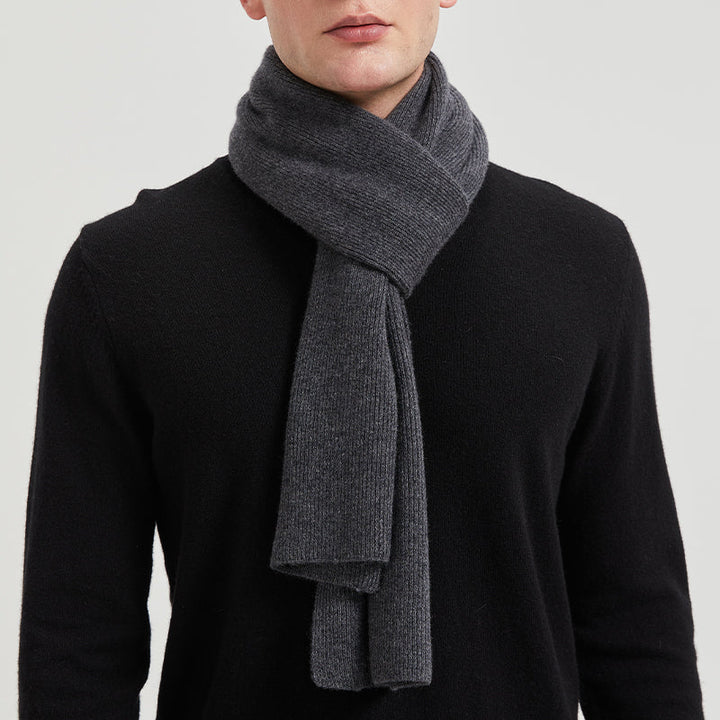 Men's Wool Ribbed Scarf