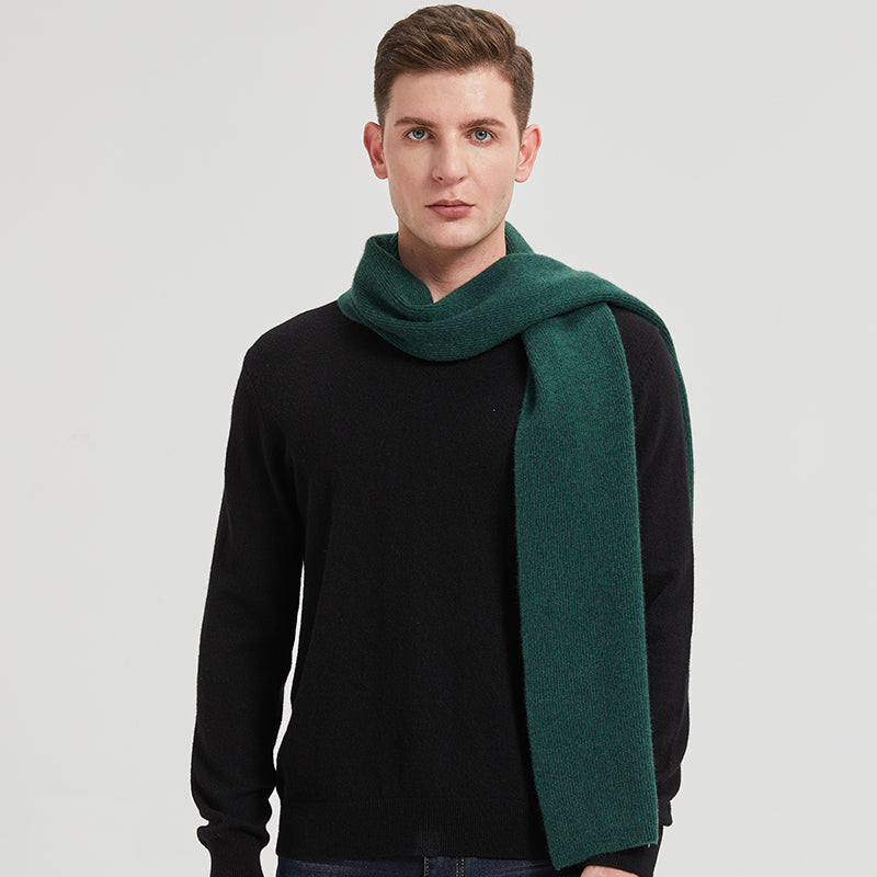 Men's Wool Ribbed Scarf
