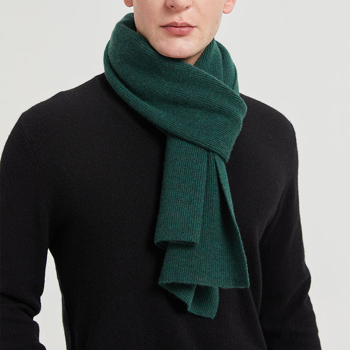 Men's Wool Ribbed Scarf