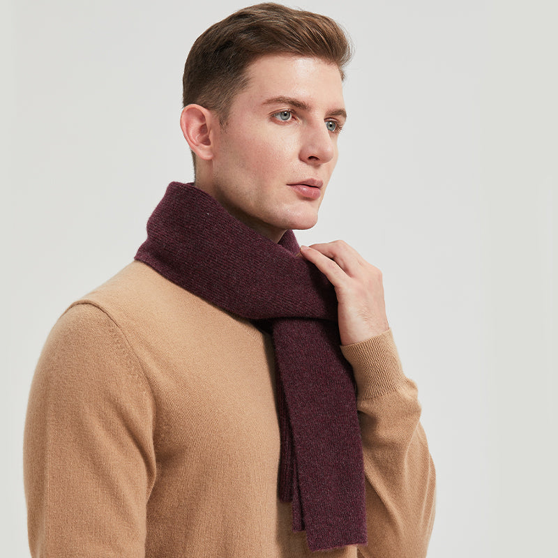 Men's Wool Ribbed Scarf