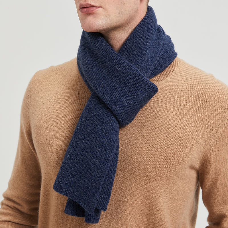 Men's Wool Ribbed Scarf