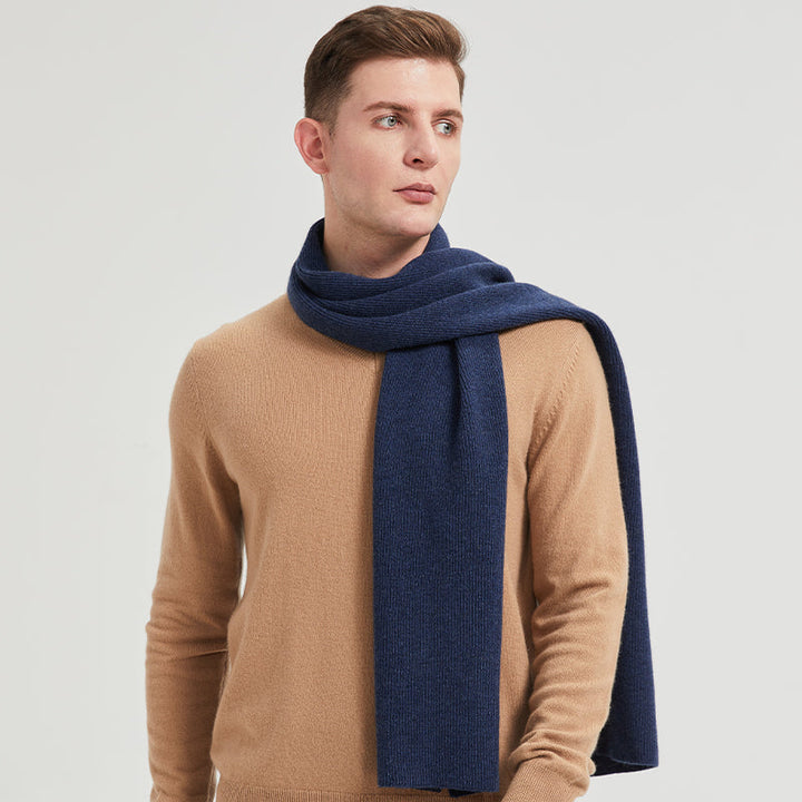 Men's Wool Ribbed Scarf