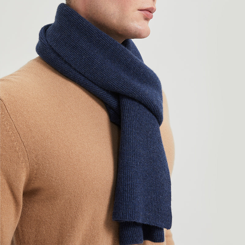Men's Wool Ribbed Scarf