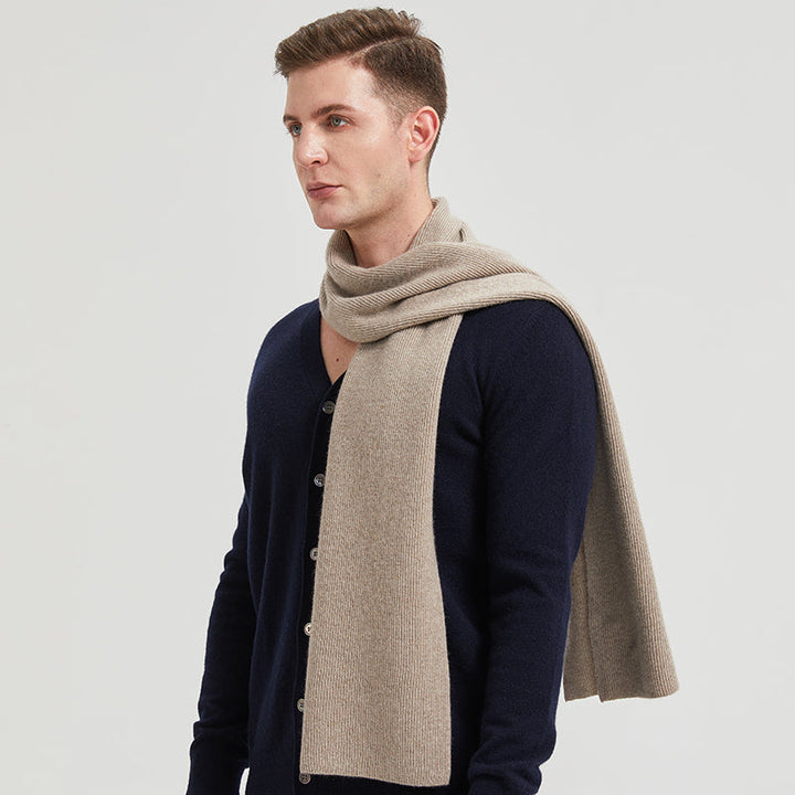 Men's Wool Ribbed Scarf