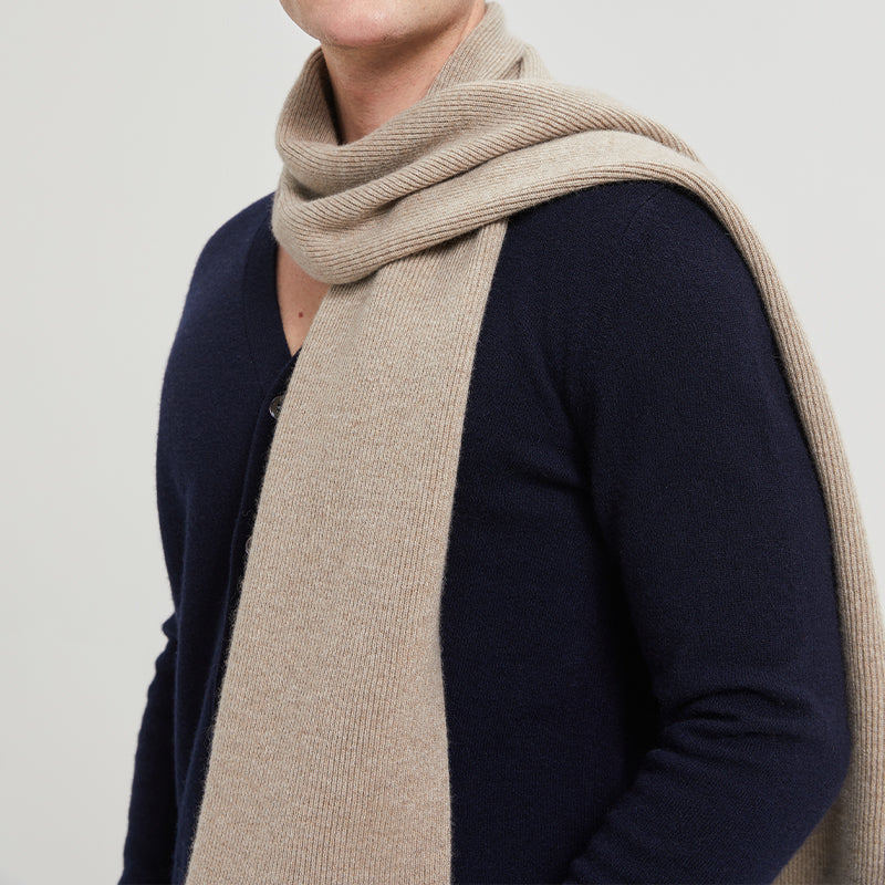 Men's Wool Ribbed Scarf