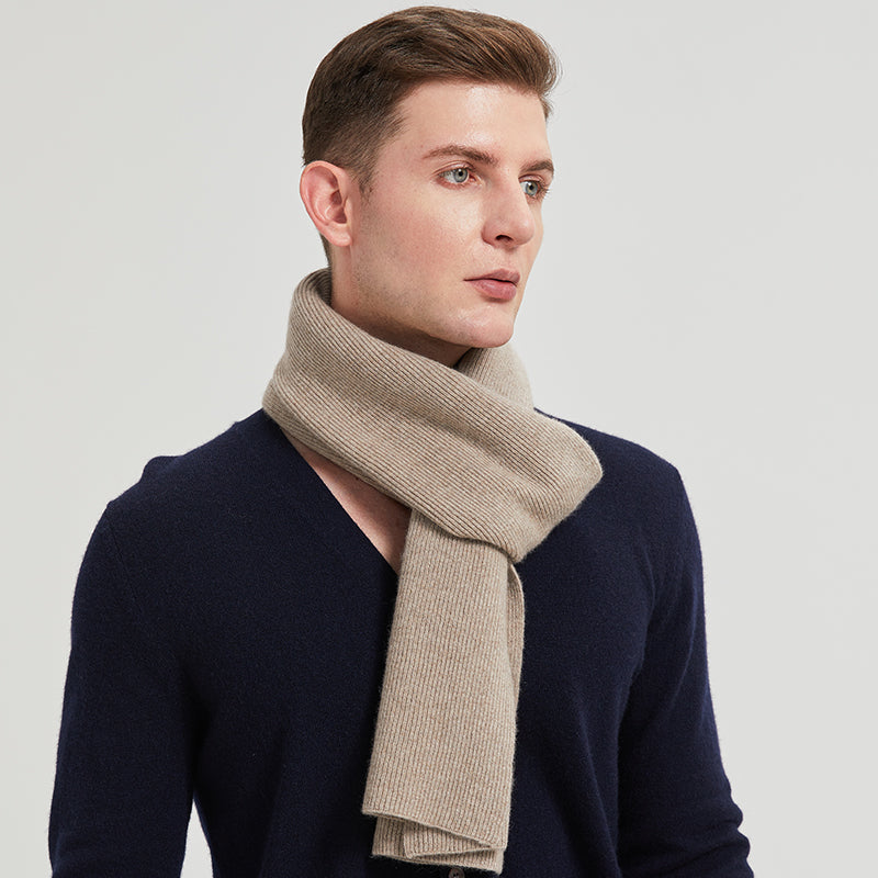 Men's Wool Ribbed Scarf