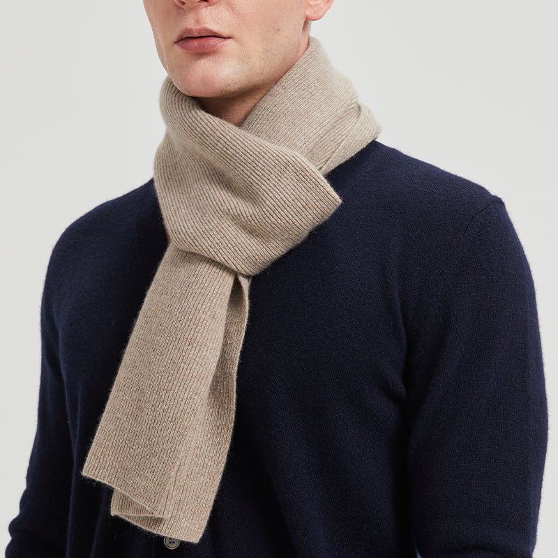 Men's Wool Ribbed Scarf
