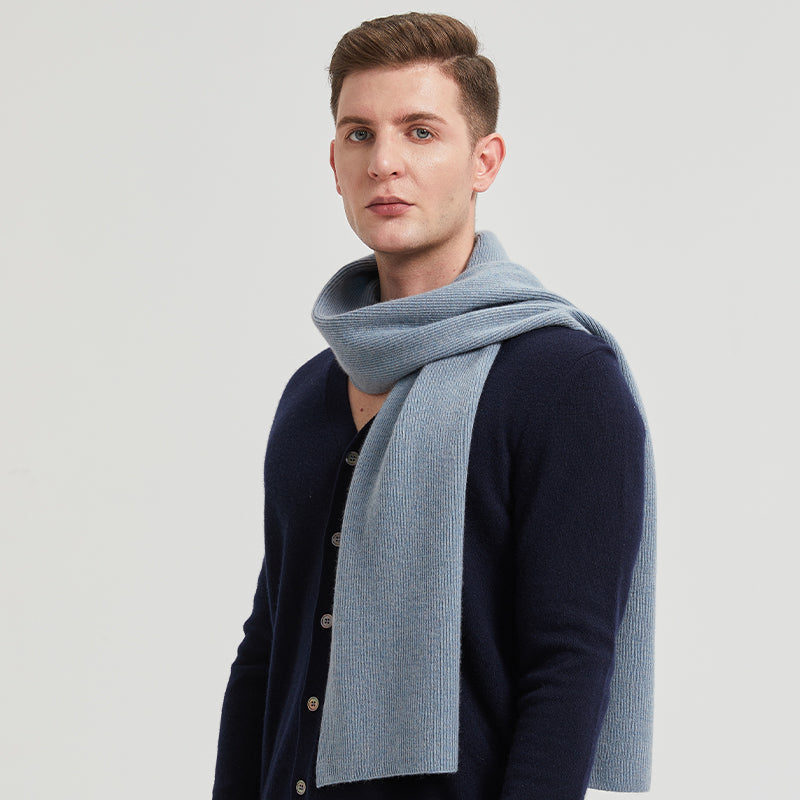 Men's Wool Ribbed Scarf