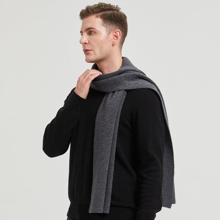 Men's Wool Ribbed Scarf
