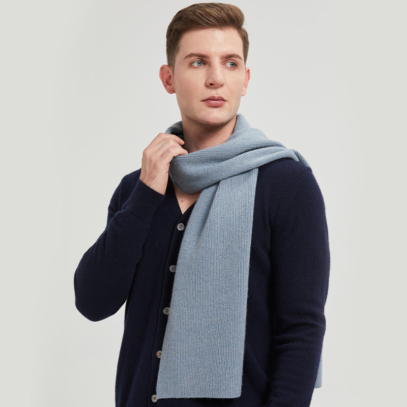 Men's Wool Ribbed Scarf