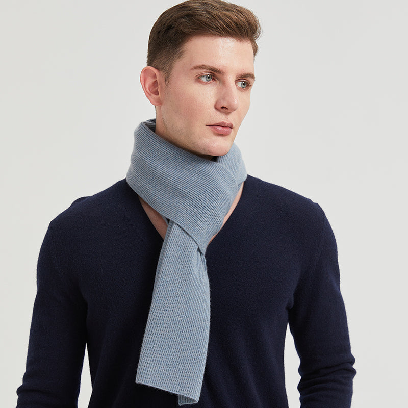 Men's Wool Ribbed Scarf