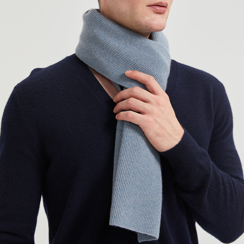 Men's Wool Ribbed Scarf