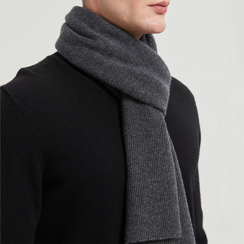 Men's Wool Ribbed Scarf