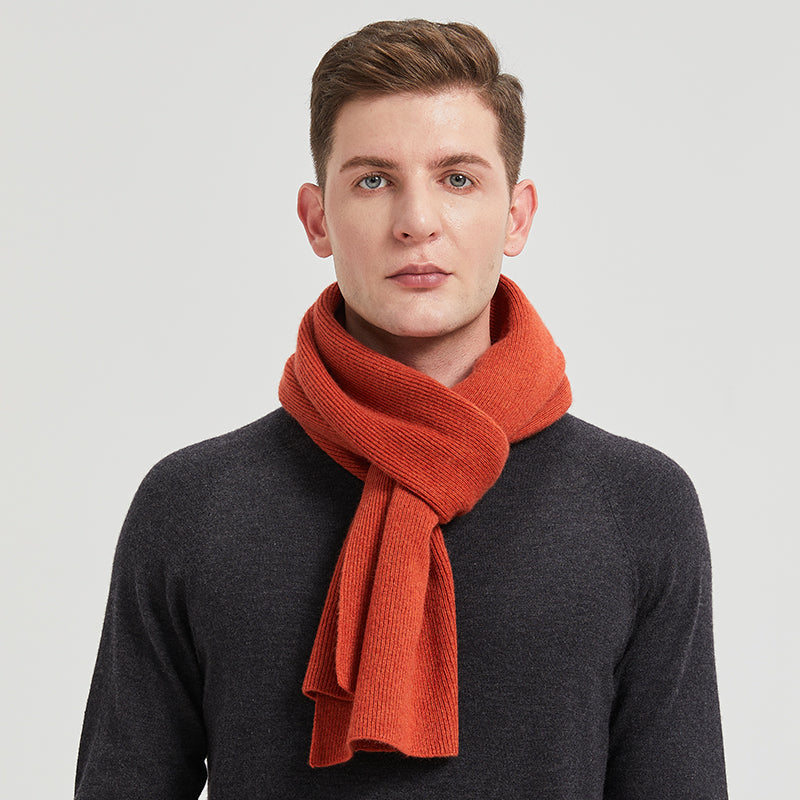 Men's Wool Ribbed Scarf
