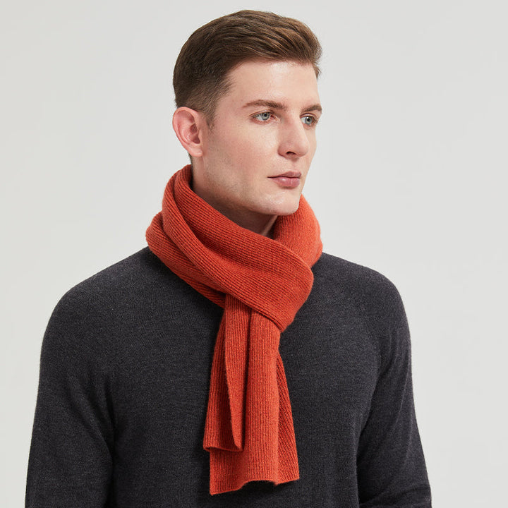 Men's Wool Ribbed Scarf