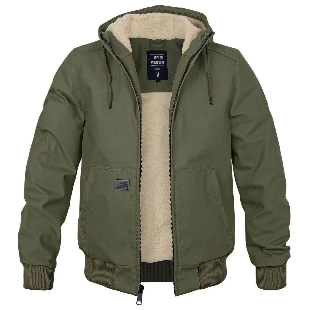 Men's Sherpa-Lined Hooded Winter Parka