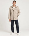 Men's Short Double-Breasted Trench Coat