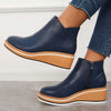 Women's Side-Zip Wedge Platform Ankle Boots