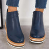 Women's Side-Zip Wedge Platform Ankle Boots
