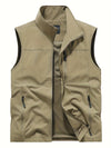 Men's Stand Collar Gilet with Zip Side Pockets