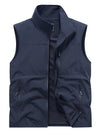 Men's Stand Collar Gilet with Zip Side Pockets