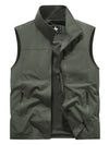 Men's Stand Collar Gilet with Zip Side Pockets