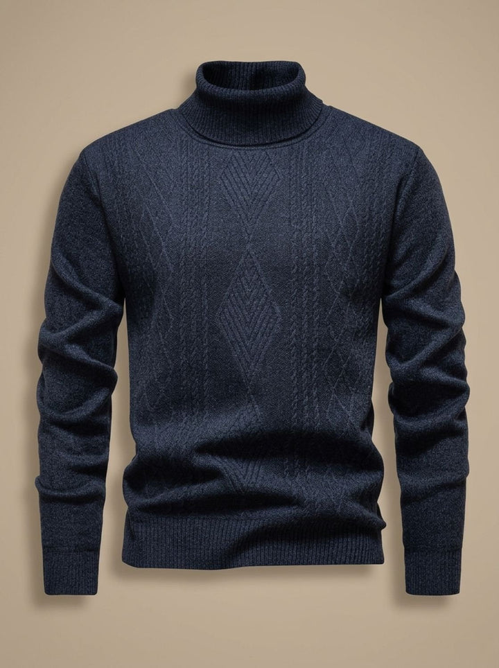 Men's Slim-Fit Cable-Knit Turtleneck Sweater