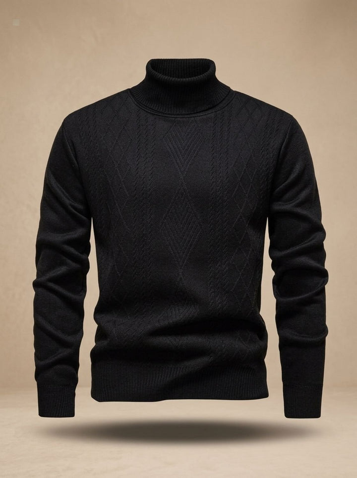 Men's Slim-Fit Cable-Knit Turtleneck Sweater