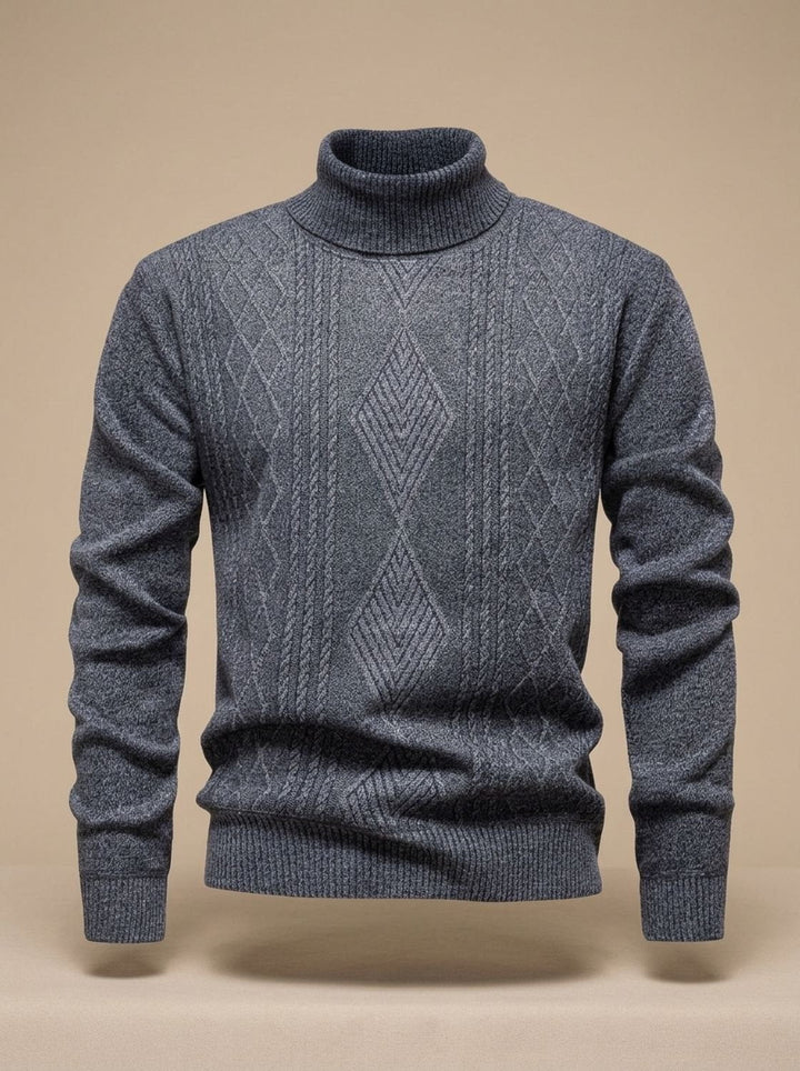 Men's Slim-Fit Cable-Knit Turtleneck Sweater