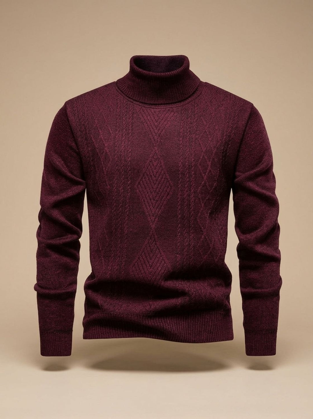 Men's Slim-Fit Cable-Knit Turtleneck Sweater
