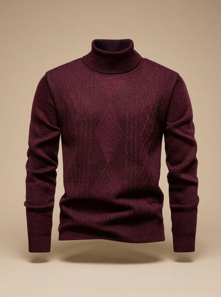 Men's Slim-Fit Cable-Knit Turtleneck Sweater