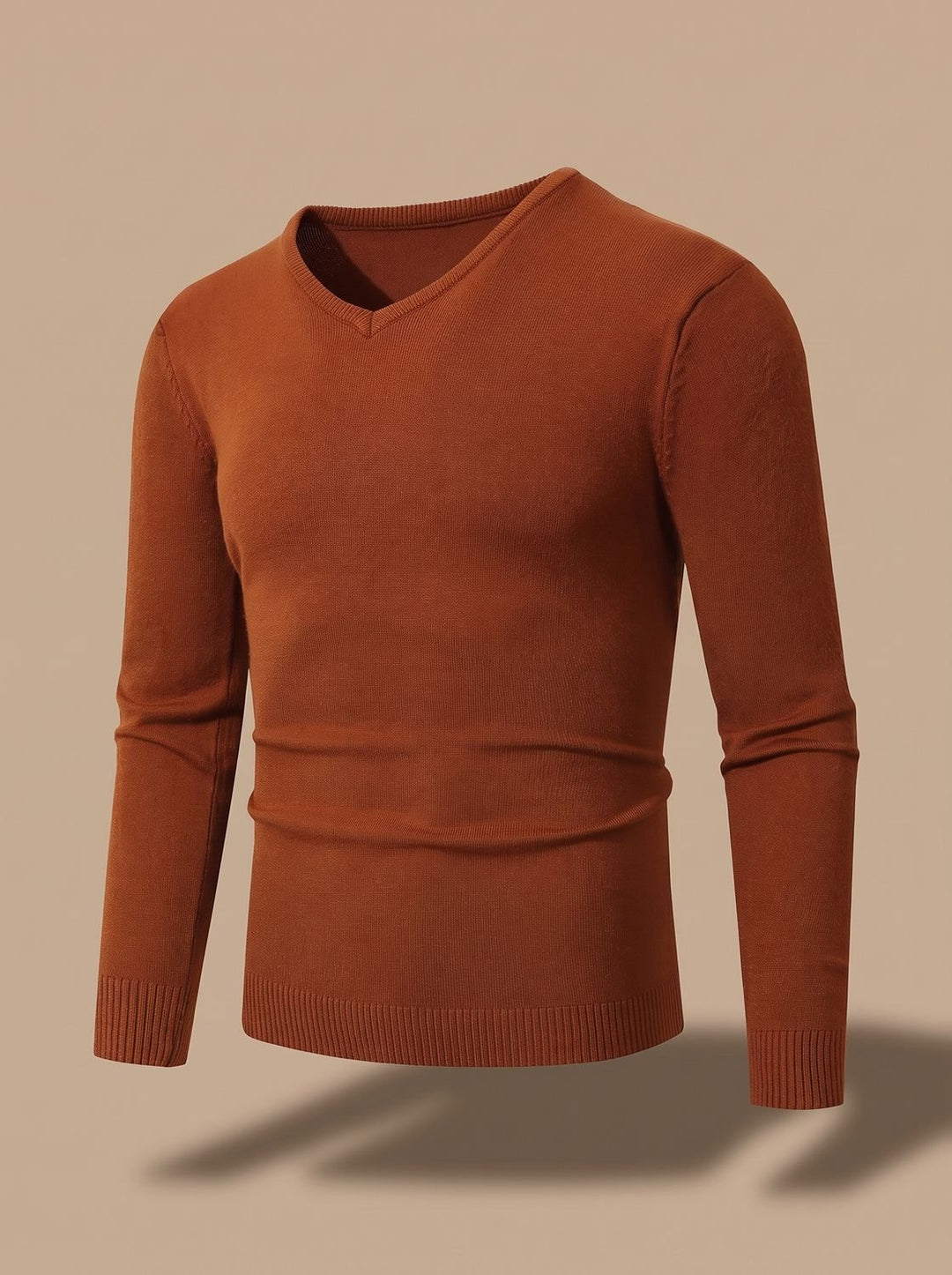 Men's Slim-Fit V-Neck Knitted Jumper