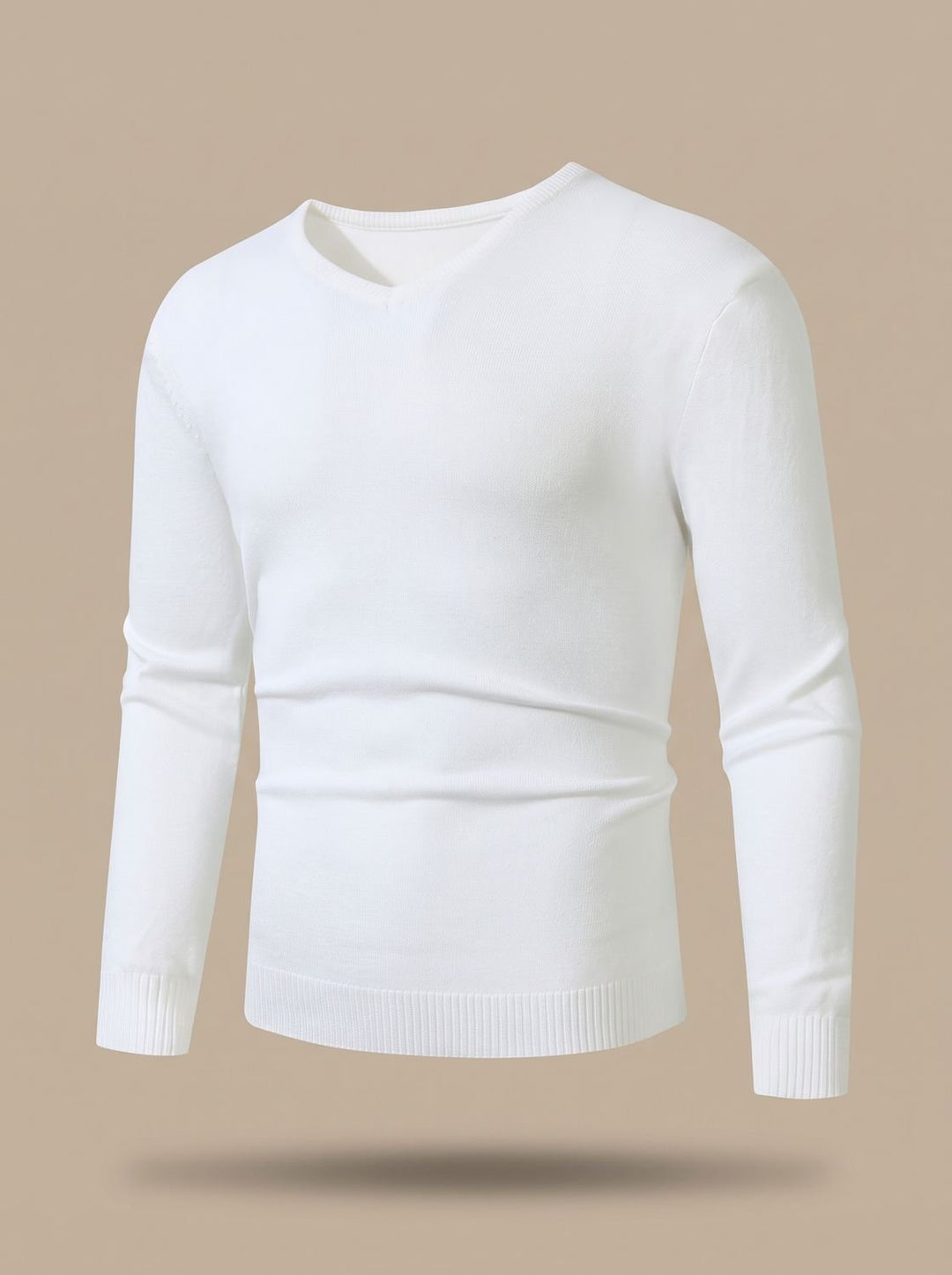 Men's Slim-Fit V-Neck Knitted Jumper