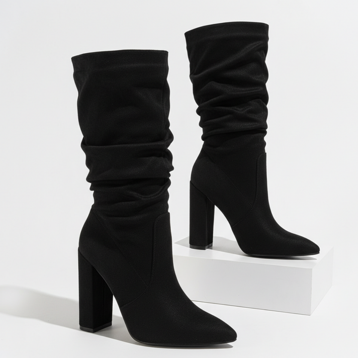 Women's Slouch Block Heel Knee-High Boots