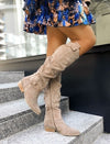 Women's Slouched Knee-High Buckle Boots