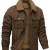 Men's Stand Collar Bomber Jacket With Fleece Collar