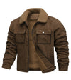 Men's Stand Collar Bomber Jacket With Fleece Collar